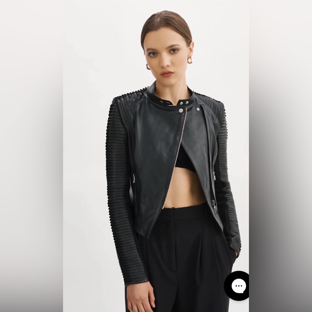 Lamarque Azra Black Leather Moto Jacket Women’s Size: XS